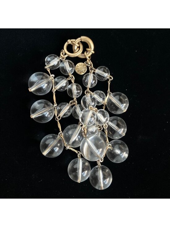 J. Crew Jewelry - Vintage J.CREW Clear Lucite Bubble Charm Cluster Bracelet Chunky Gold Tone Y2K